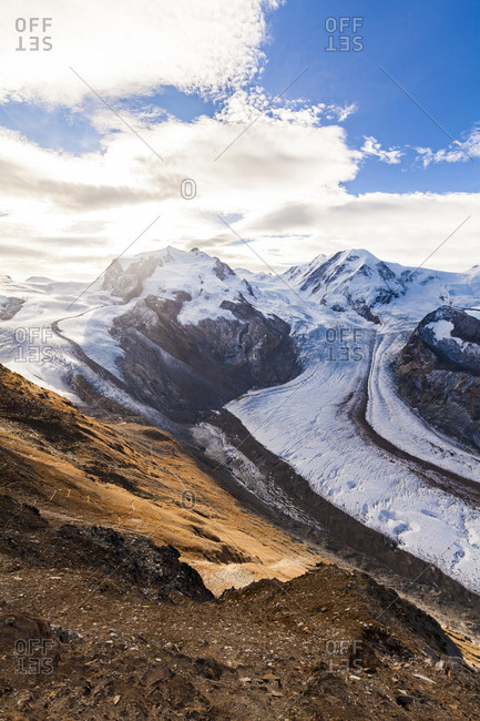 Switzerland- Valais- Zermatt- Monte Rosa- Monte Rosa massif- Monte Rosa Glacier- Border Glacier- Gorner Glacier
