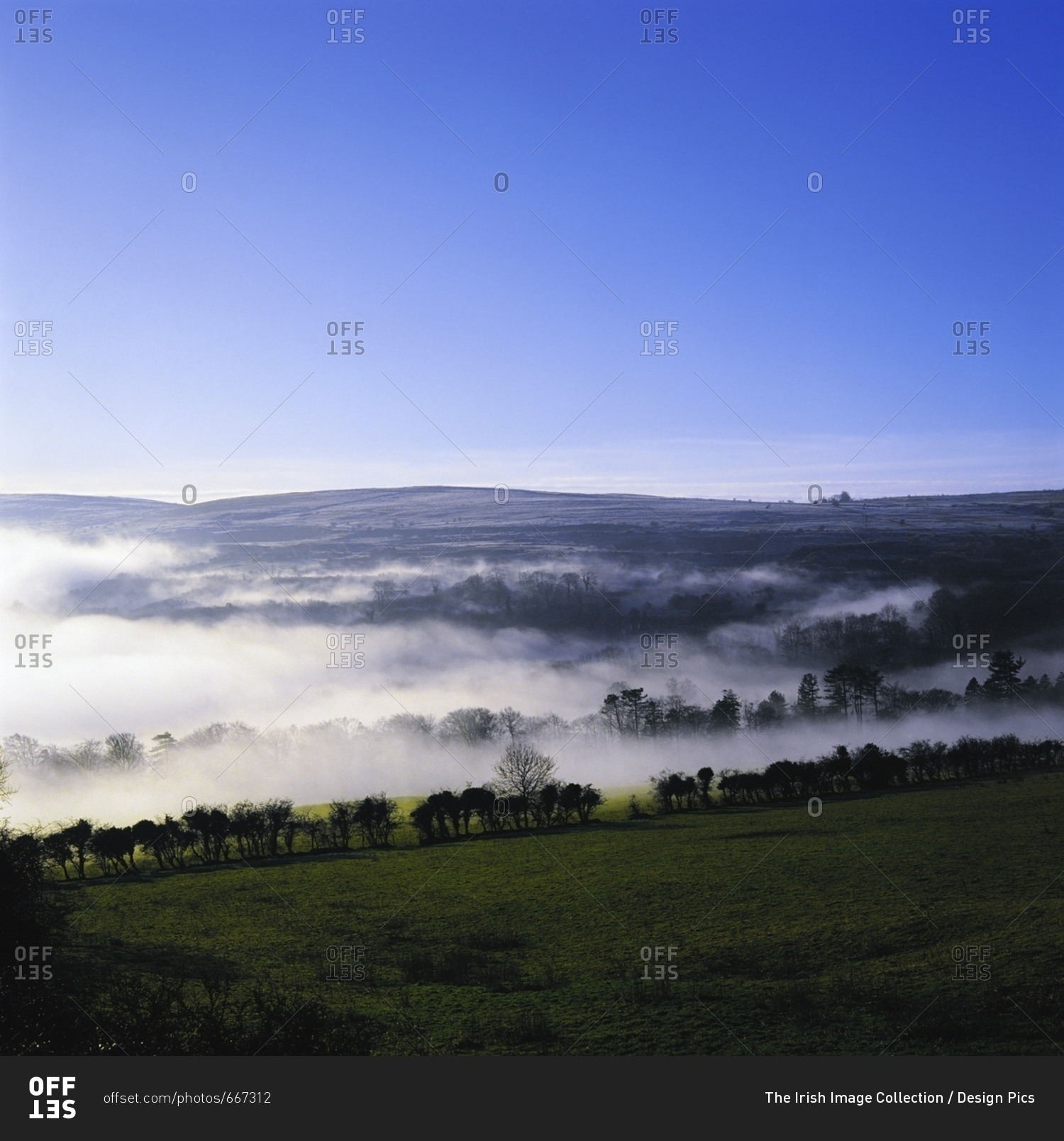 June 13, 2007: Co Antrim, Ireland; Mist Over A Landscape