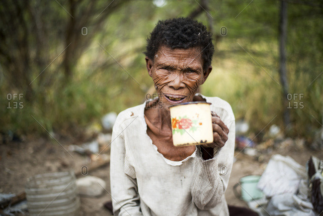 Old woman, Bushmen, Botswana, An old African woman from the…