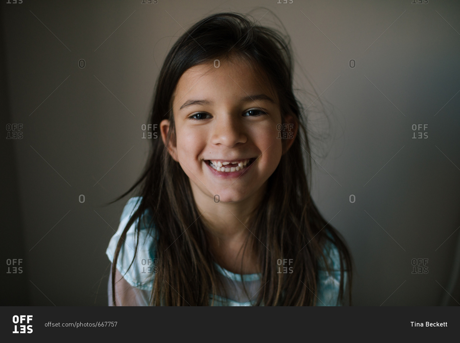 happy little girl brown hair