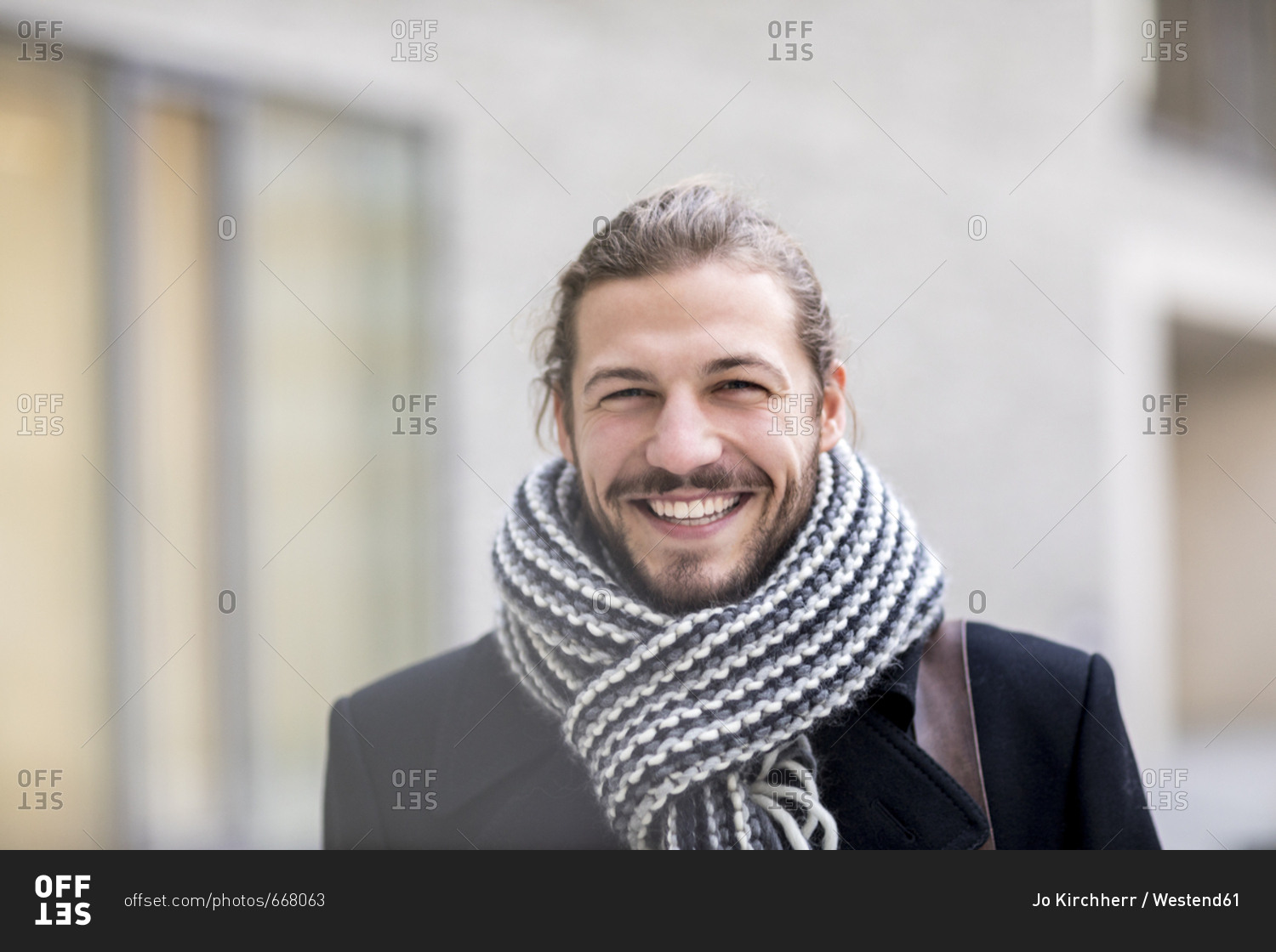 Portrait of laughing man in autumn