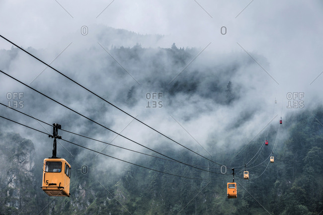 Austria- Salzburg State- St. Gilgen- Zwoelferhorn Cable Car- fog