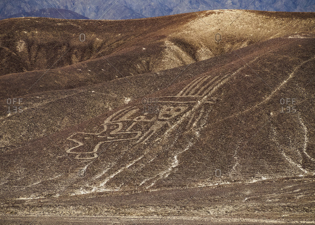January 28, 2017: The Paracas Family Geoglyph, Palpa, Ica Region, Peru