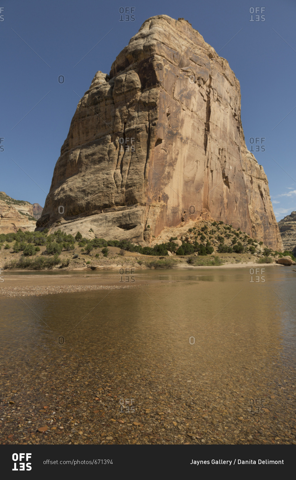 USA, Colorado, Dinosaur National Monument, Steamboat Rock and Green River