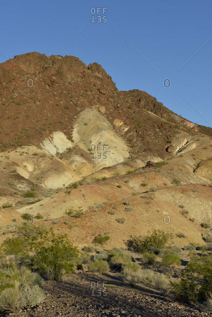 USA, Nevada, Lake Mead, eroded cliffs above the Historic Railroad Trail