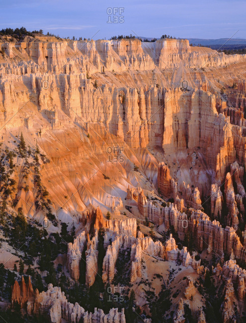 USA, Utah, Bryce Canyon National Park, Formations at sunrise