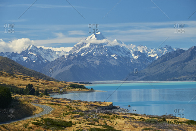 New Zealand South Island Lake Pukaki Mount Cook Stock Photo Offset