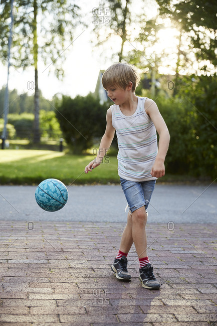 Boy playing basketball