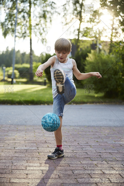 Boy playing basketball