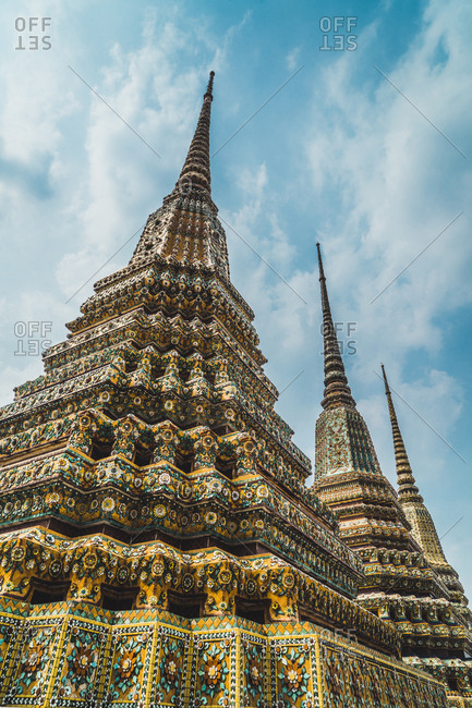 Thailand- Bangkok- pagodas of Wat Pho temple