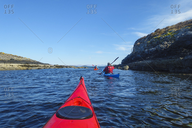 Sea kayaking around the Inner Hebrides, Scotland, United Kingdom, Europe