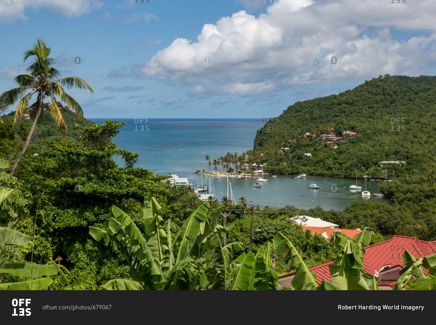 The tropical and very sheltered Marigot Bay, St. Lucia, Windward Islands, West Indies Caribbean, Central America