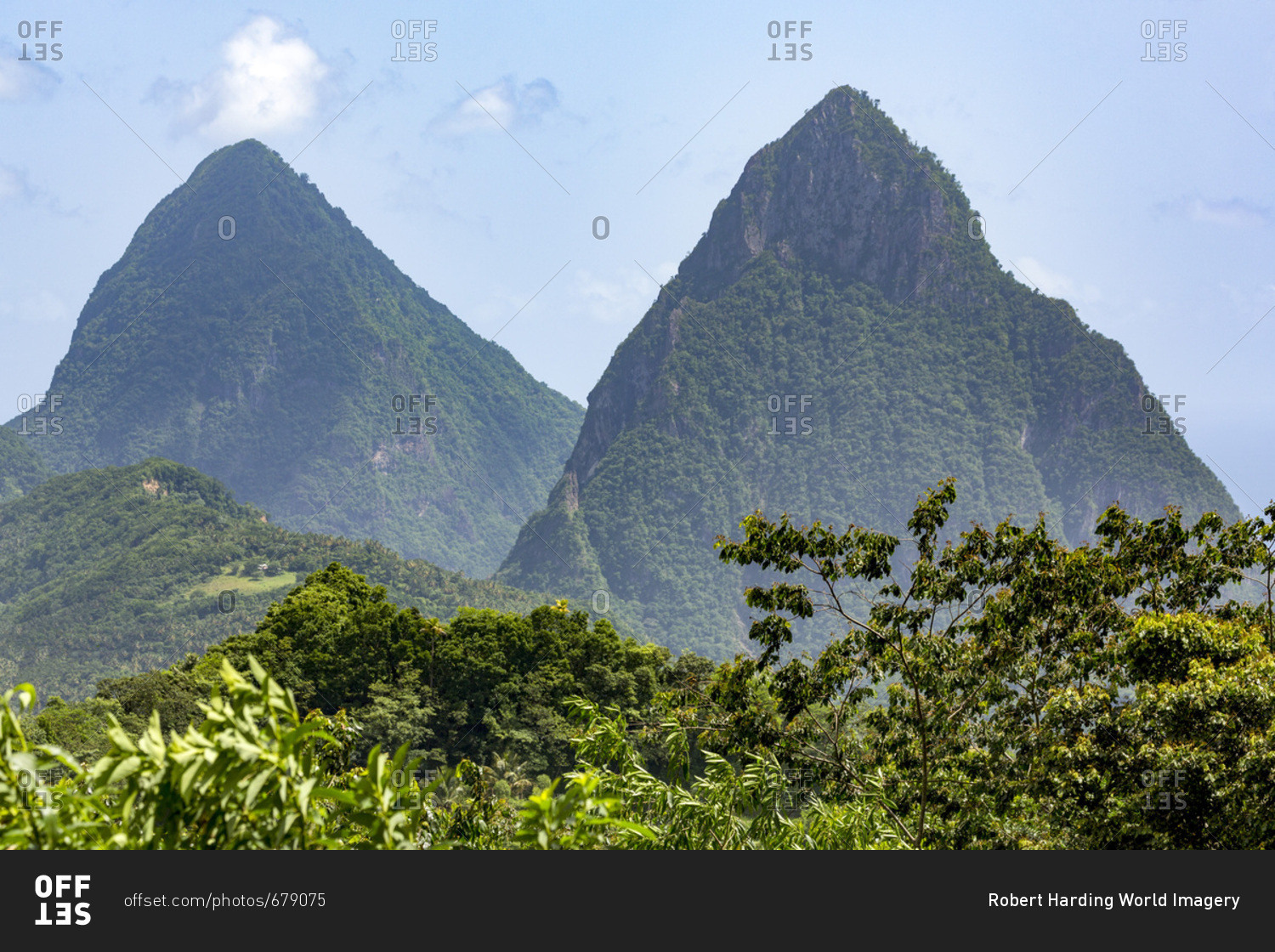 The Two Pitons, UNESCO World Heritage Site, near Soufriere, St. Lucia, Windward Islands, West Indies Caribbean, Central America