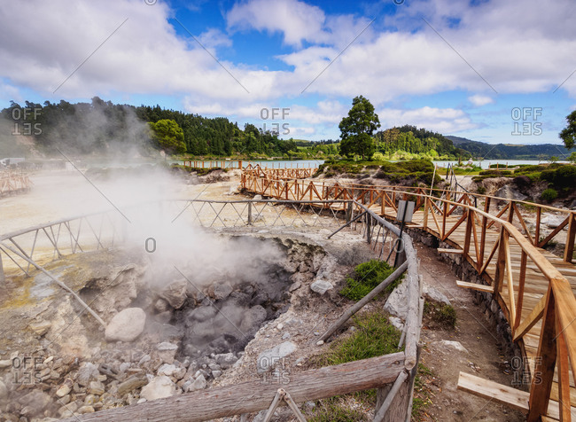 Fumarolas da Lagoa das Furnas, hot springs, Sao Miguel Island, Azores, Portugal, Atlantic, Europe