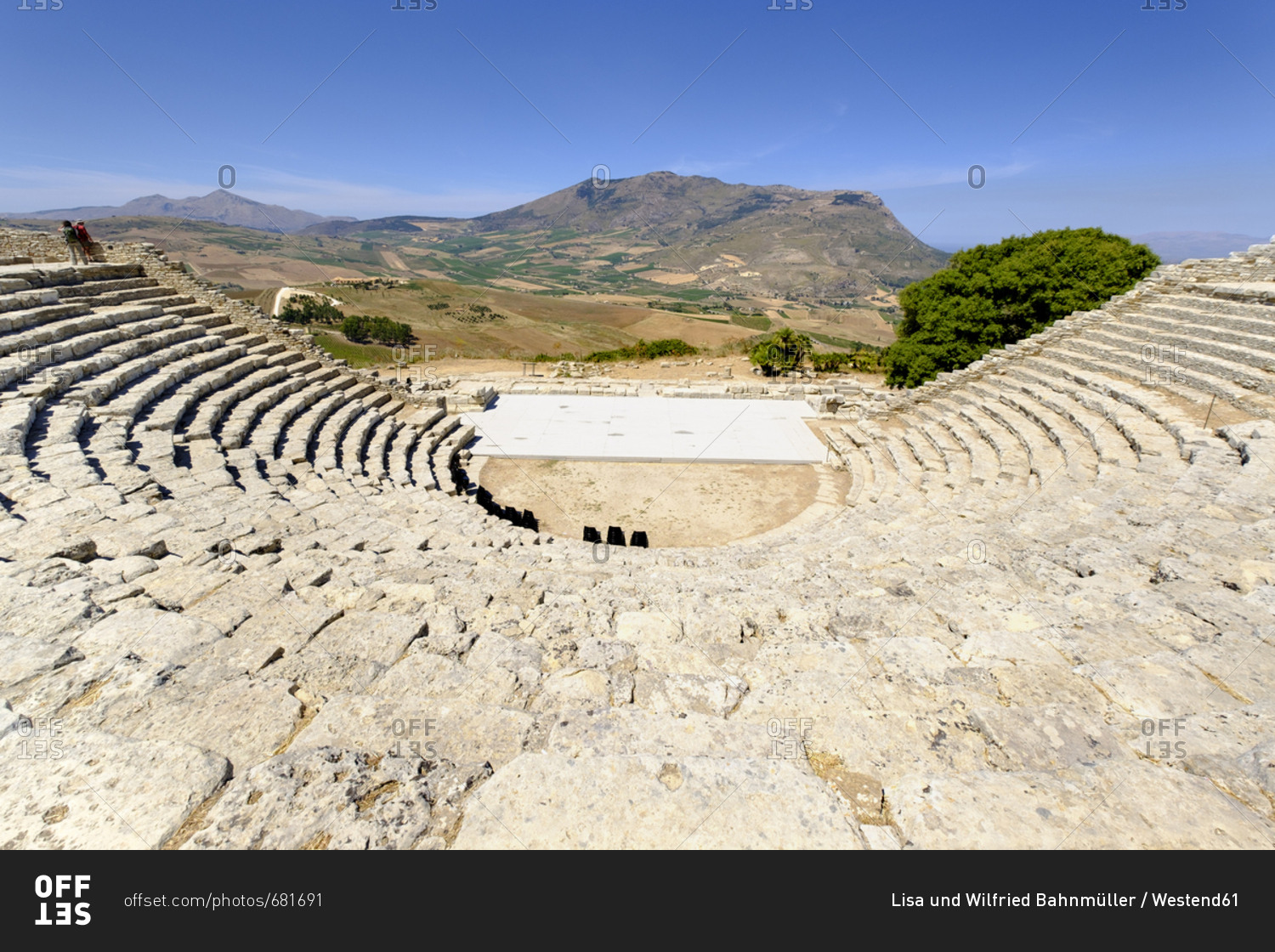 Italy- Sicily- Segesta- ancient Greek amphitheatre