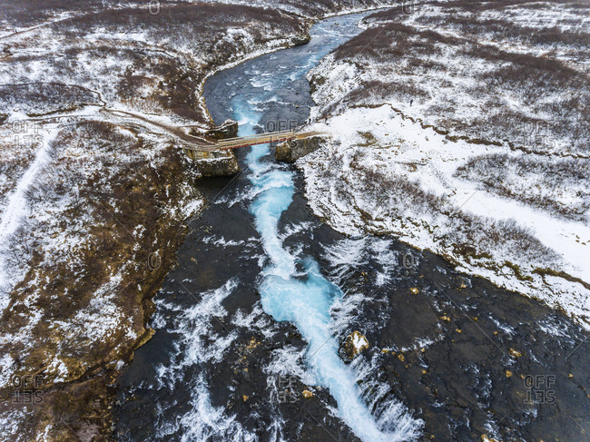 Iceland- Bruarfoss waterfall- view of the waterfall