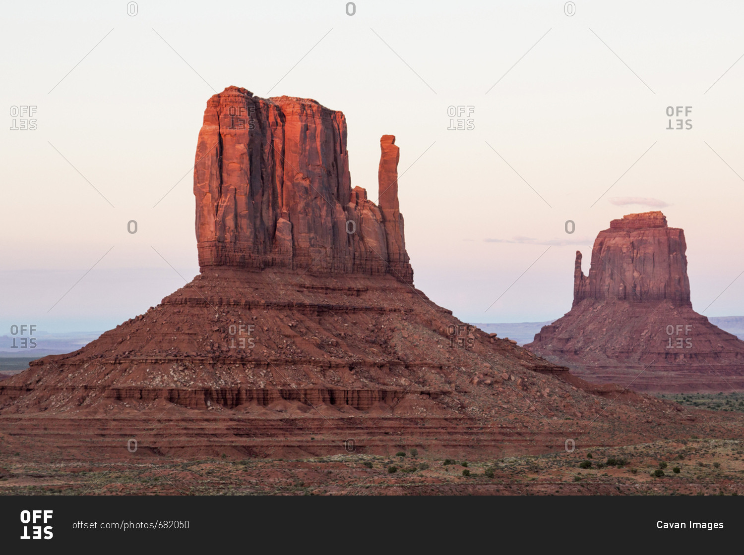 Rock formations against sky at Monument Valley Tribal Park during sunset