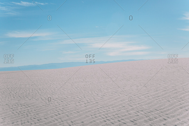 Windblown sand dune stretching to the horizon