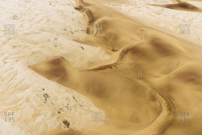 An aerial of the sand dunes of the Namib Desert