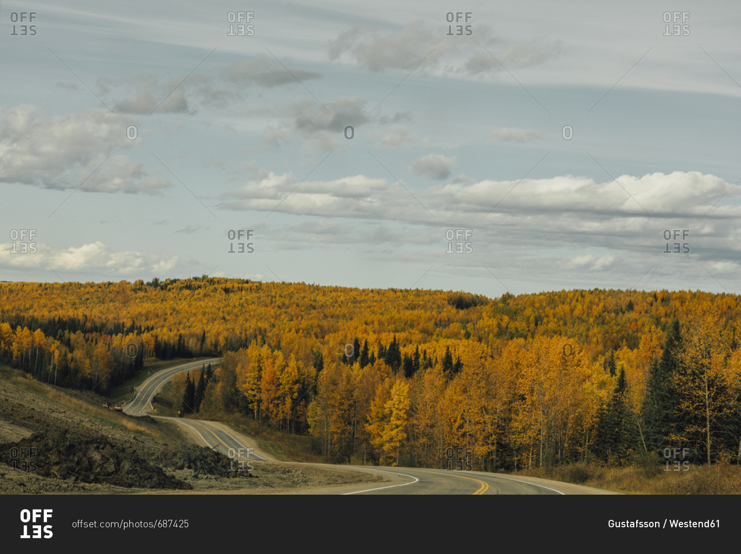 Canada- British Columbia- Northern Rockies- Alaska Highway in autumn