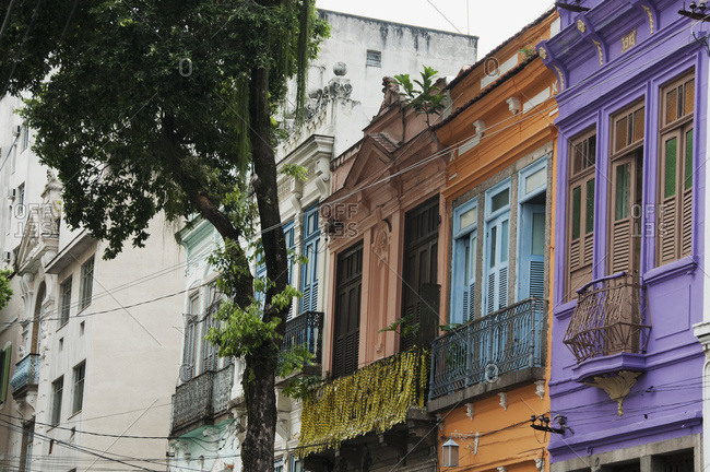 April 6, 2018: Colorful Residential Buildings; Rio De Janeiro, Brazil