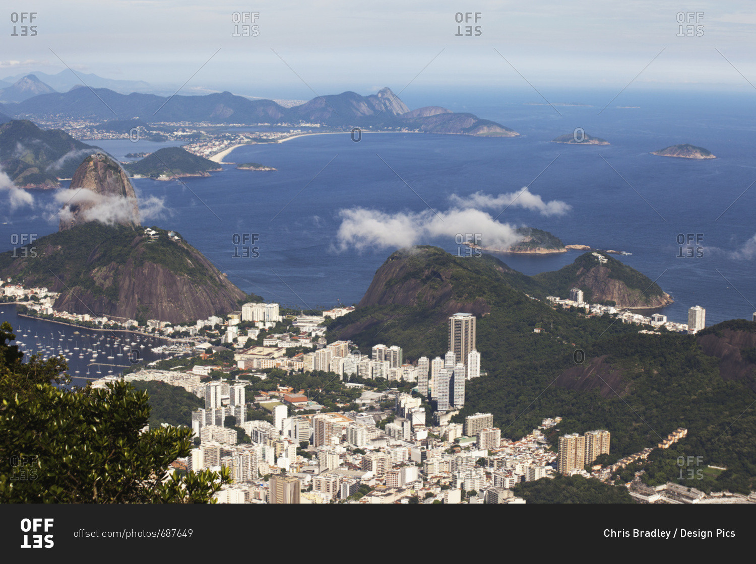 View Of Rio And Sugarloaf Mountain From Christ The Redeemer Statue, Corcovado Mountain, Tijaca National Park; Rio De Janeiro, Brazil