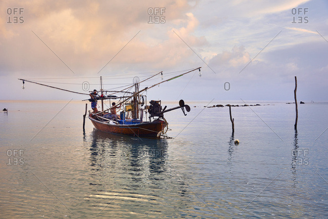 Squid fishing boat, Koh Samui, Thailand, Southeast Asia, Asia