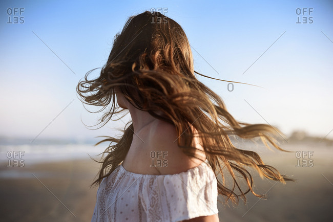 Hair flipping to the field