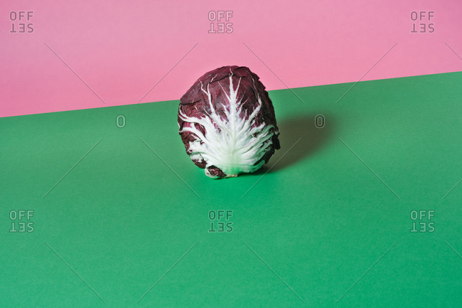 Red cabbage on a colorful background