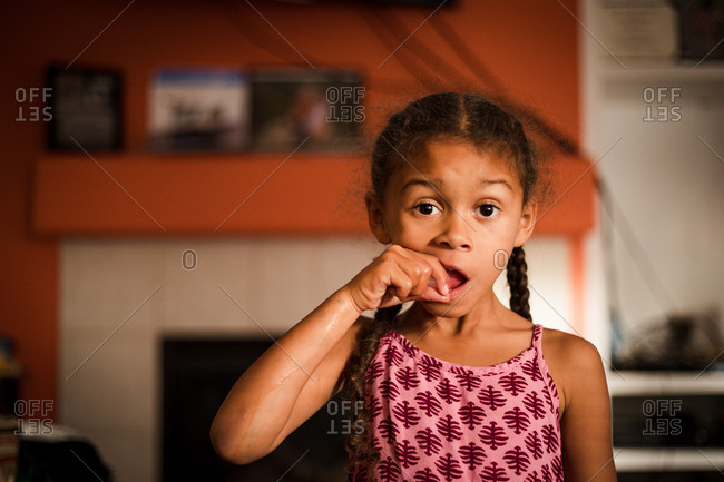 Girl eating ice