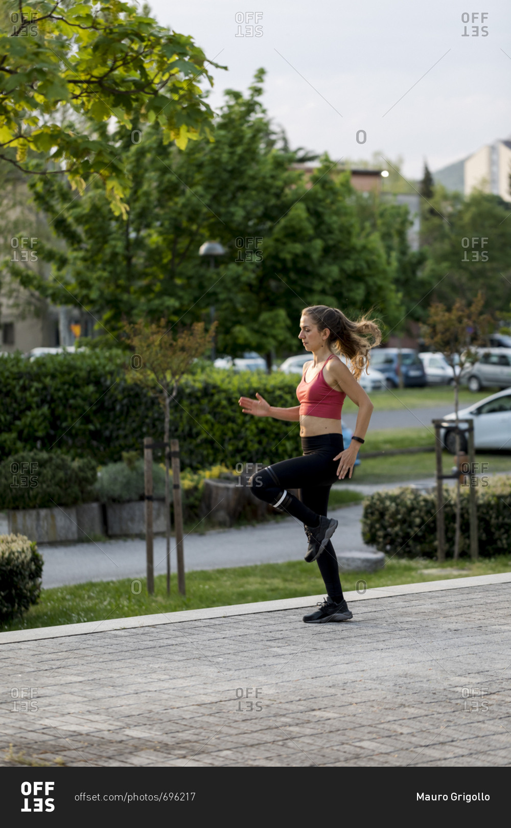 Young woman doing an outdoor workout