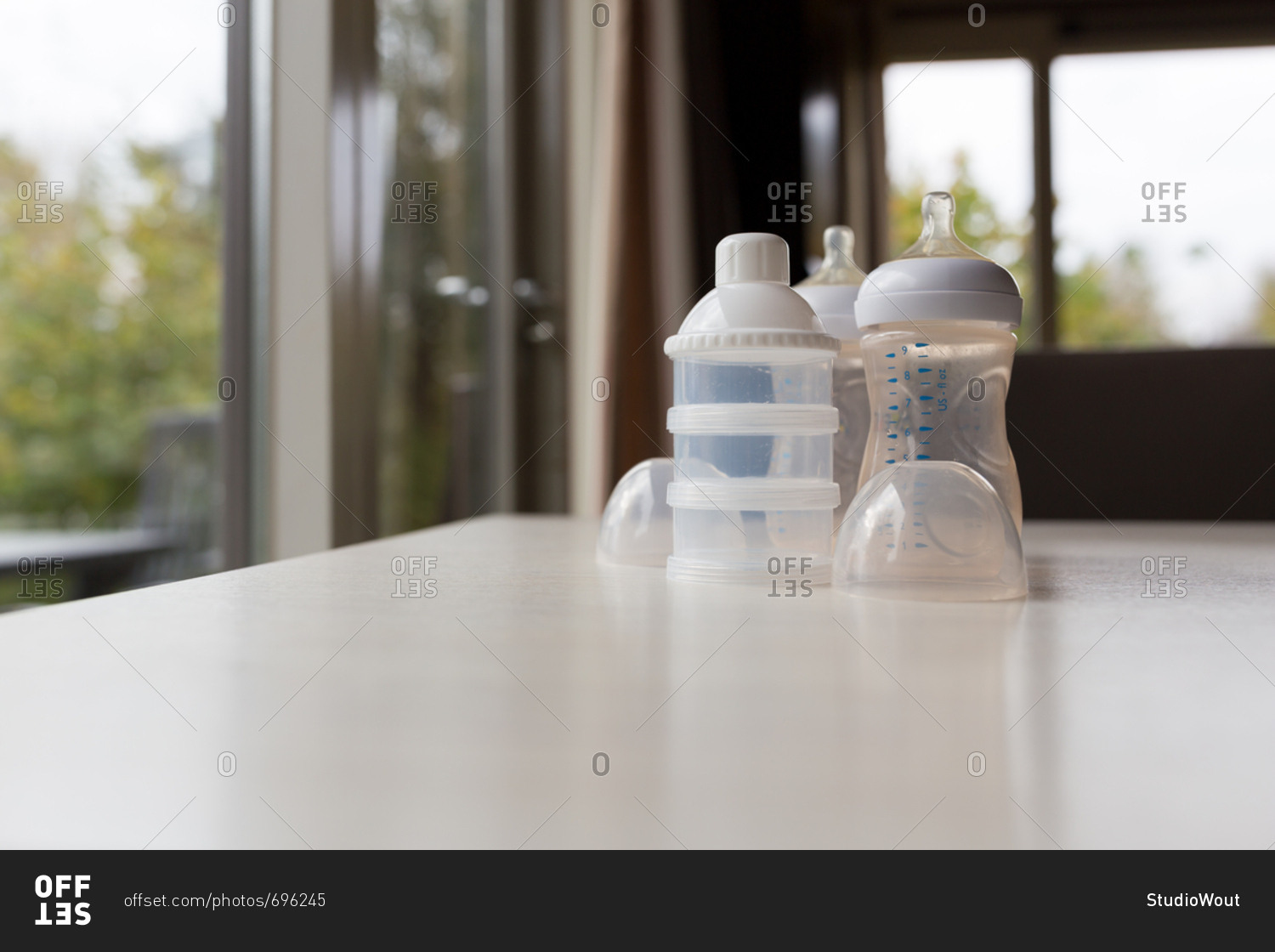 Baby bottles and milk dispensers