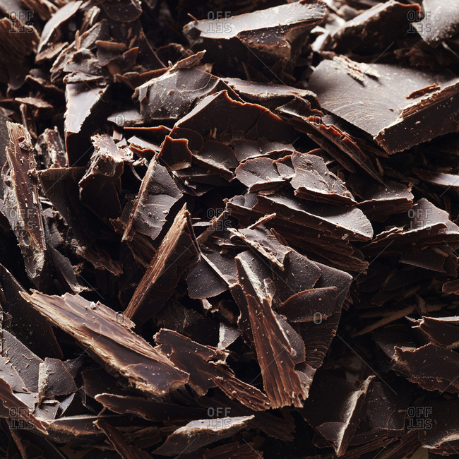 Close up of chocolate shavings