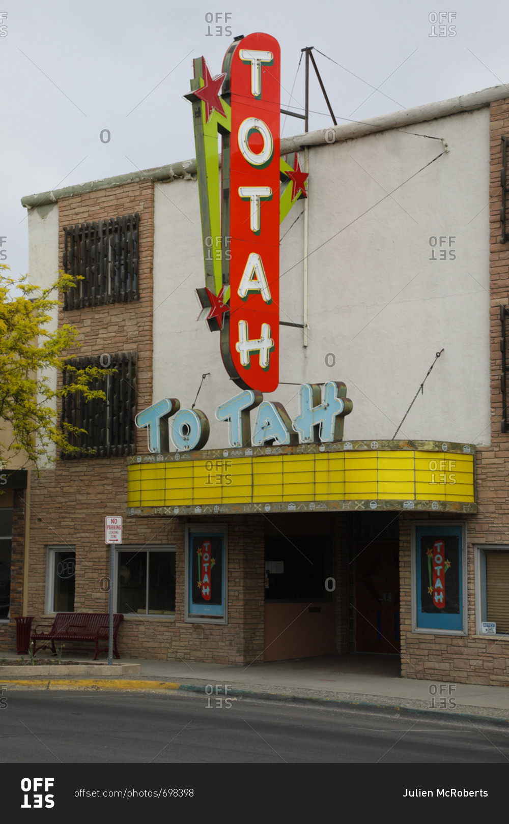 Farmington, New Mexico April 28, 2018 Vintage sign on old movie