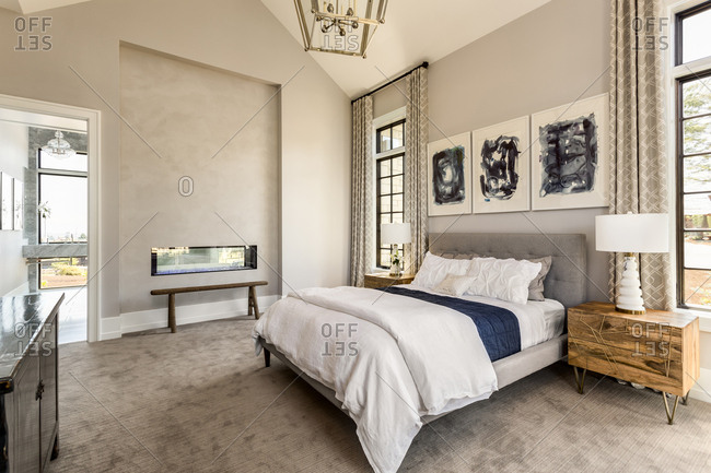 Interior of modern bedroom