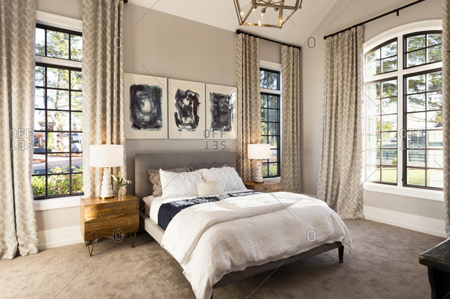 Interior of modern bedroom at home