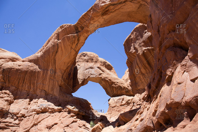 Double arch rock formation in Arches National Park