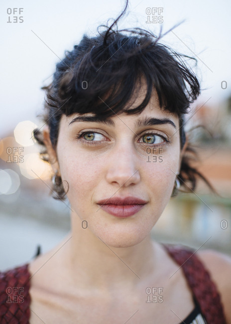 Cartagena de Indias, Colombia - February 6, 2018: Portrait of a young woman