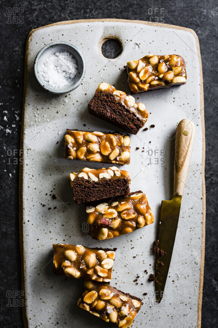 Chocolate peanut caramel bars