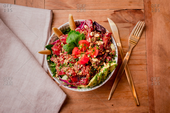 Bowl of tasty salad - Offset