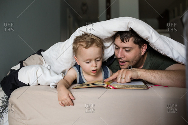 dad reading bedtime story