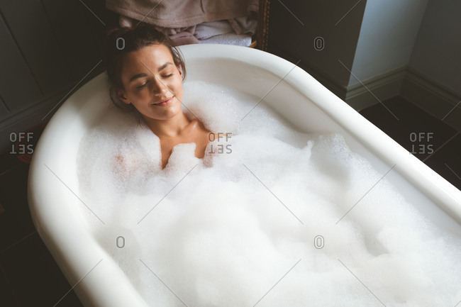 me taking a bubble bath