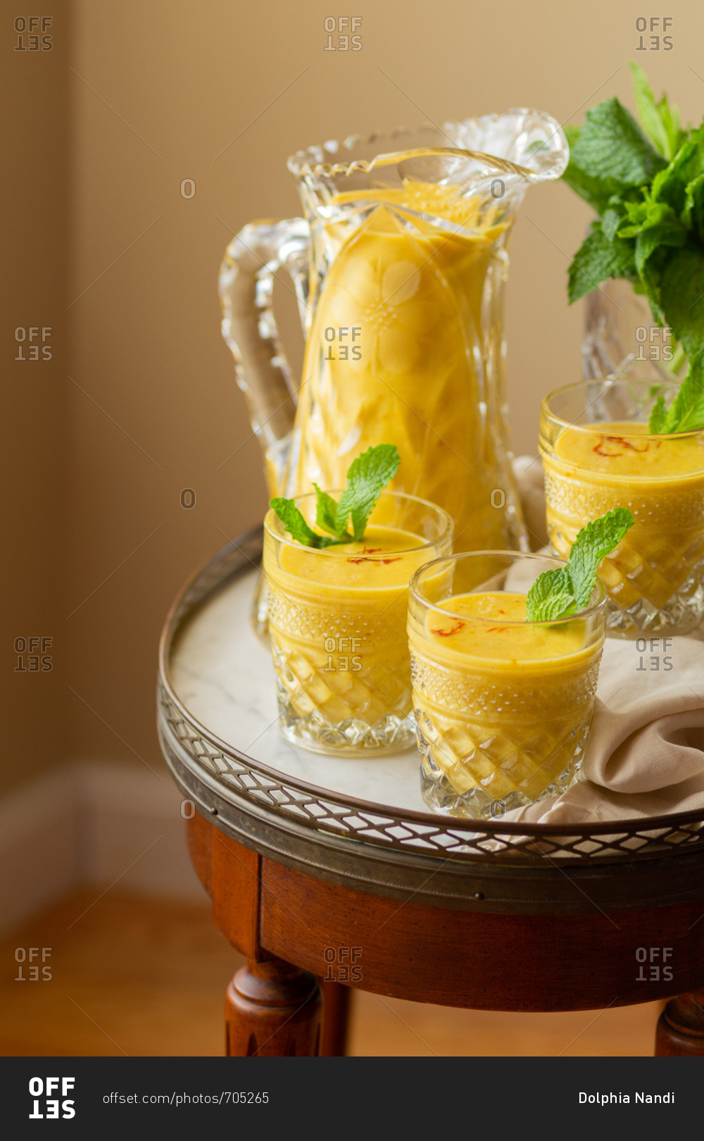 Mango Lassi made with kefir, rum, mango, saffron and cardamom ...