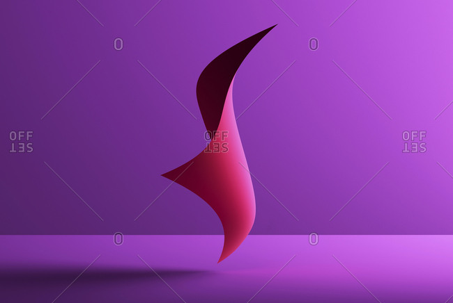 Abstract shape over purple background- 3D Rendering
