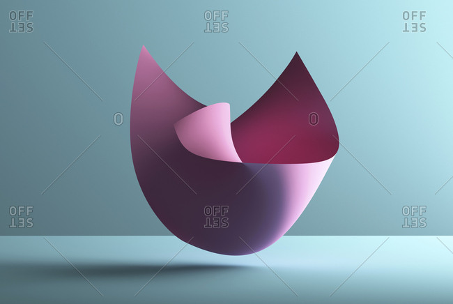 Abstract shape over blue background- 3D Rendering