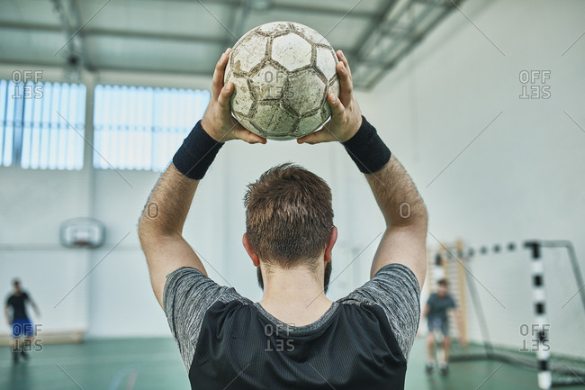 Close Up Of Indoor Soccer Player Throwing In The Ball Stock Photo Offset