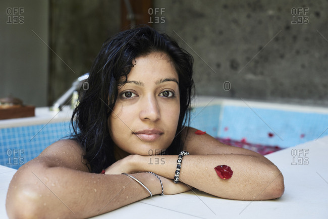Premium Photo  Naked young woman taking bath at home