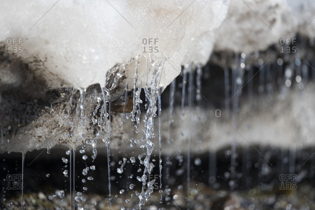 Ice melting and dripping water, Kongsfjorden, Spitsbergen, Svalbard and Jan Mayen, Norway