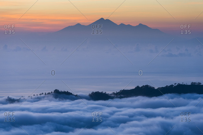 The Gunung Rinjani in the daybreak