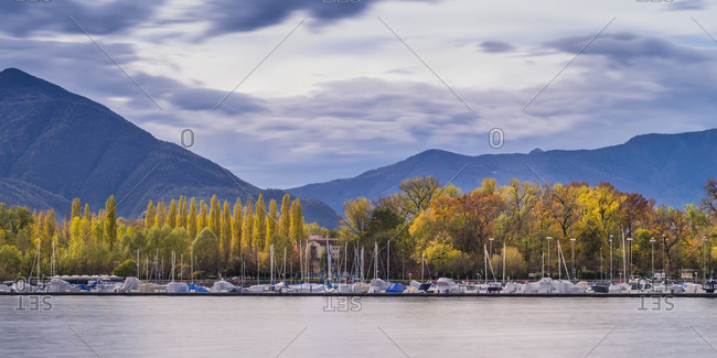 Harbor of Locarno in autumn